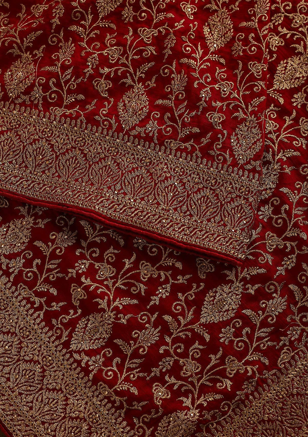 Red Zariwork Art Silk Designer Saree - koskii