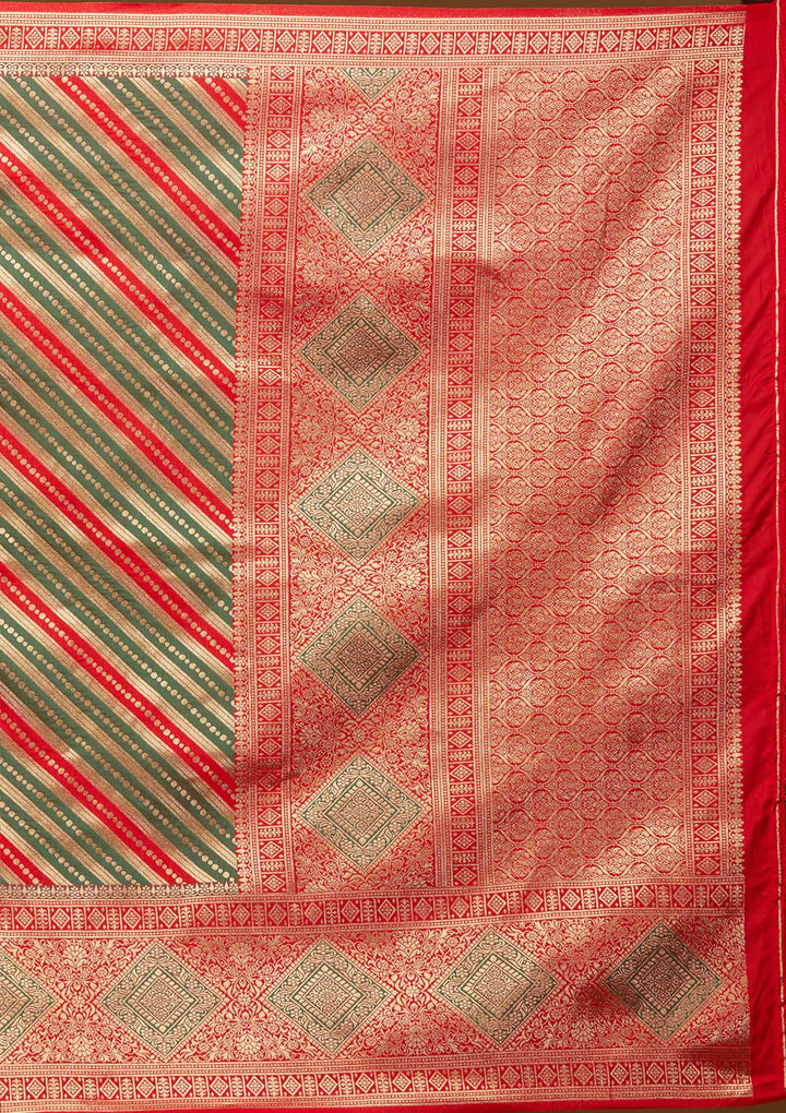 Red Zariwork Art Silk Designer Saree - Koskii
