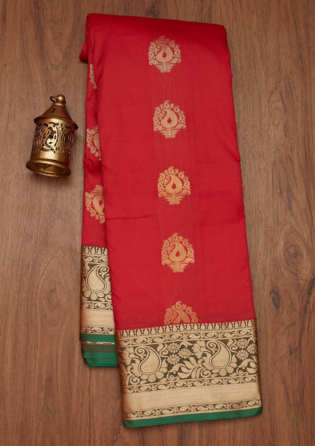 Red Zariwork Art Silk Designer Saree - Koskii