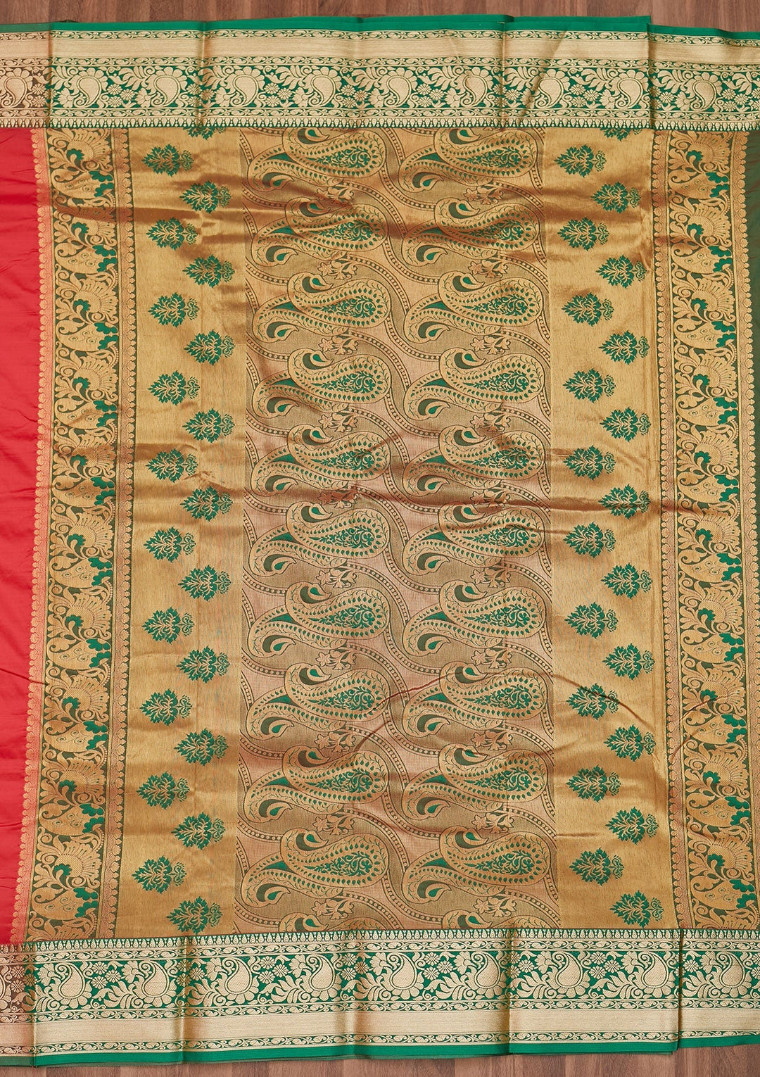 Red Zariwork Art Silk Designer Saree - Koskii