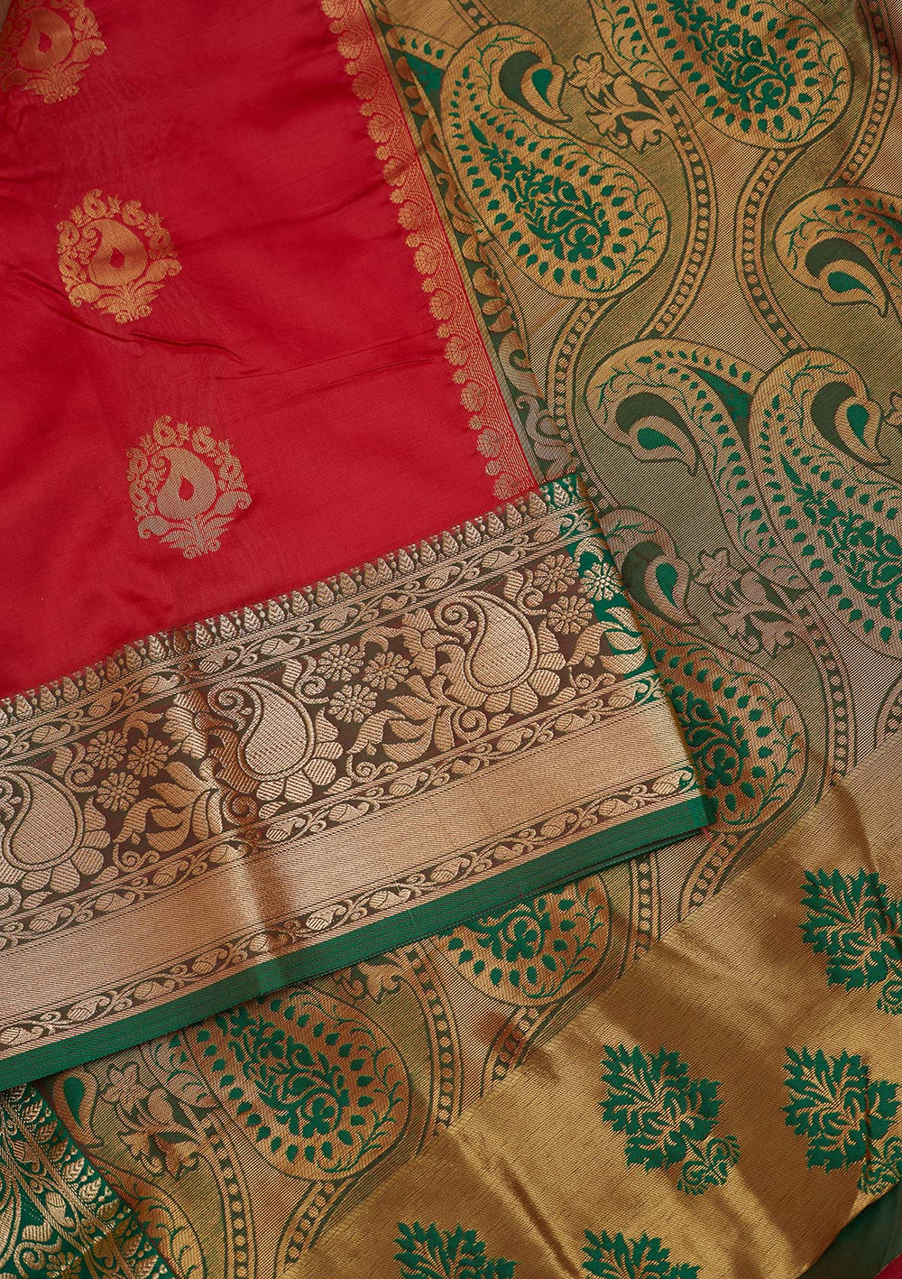 Red Zariwork Art Silk Designer Saree - Koskii