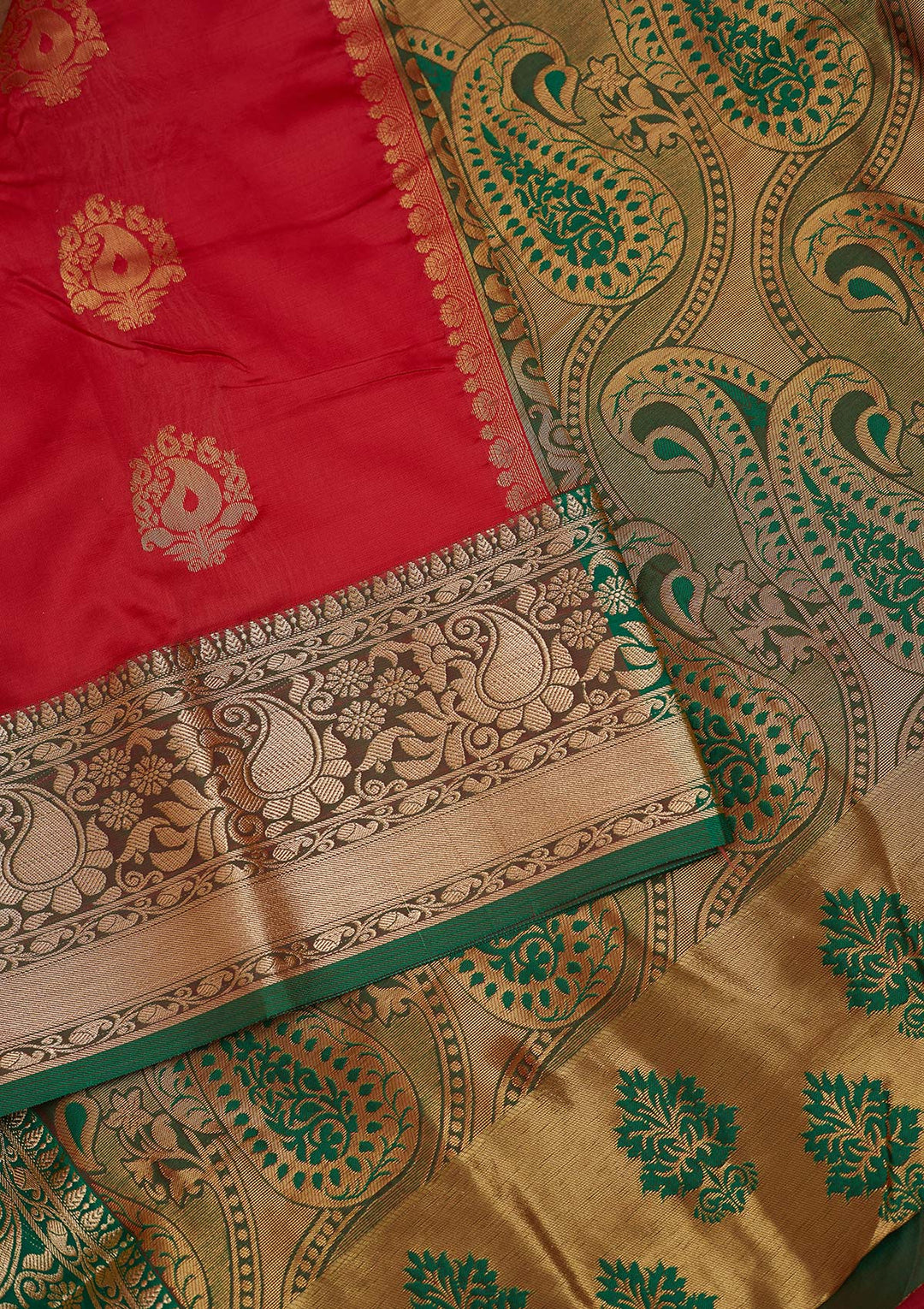 Red Zariwork Art Silk Designer Saree - Koskii