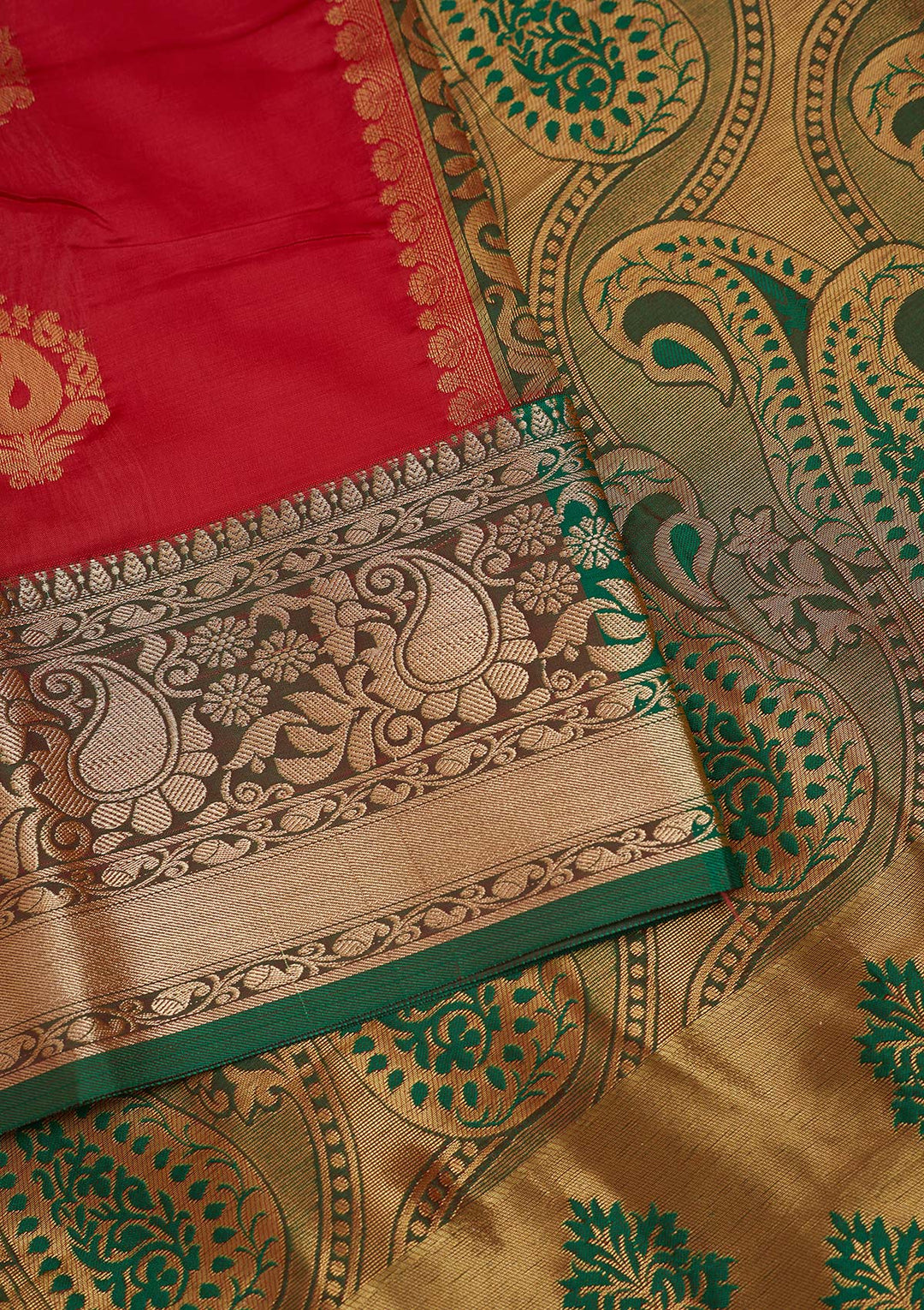 Red Zariwork Art Silk Designer Saree - Koskii