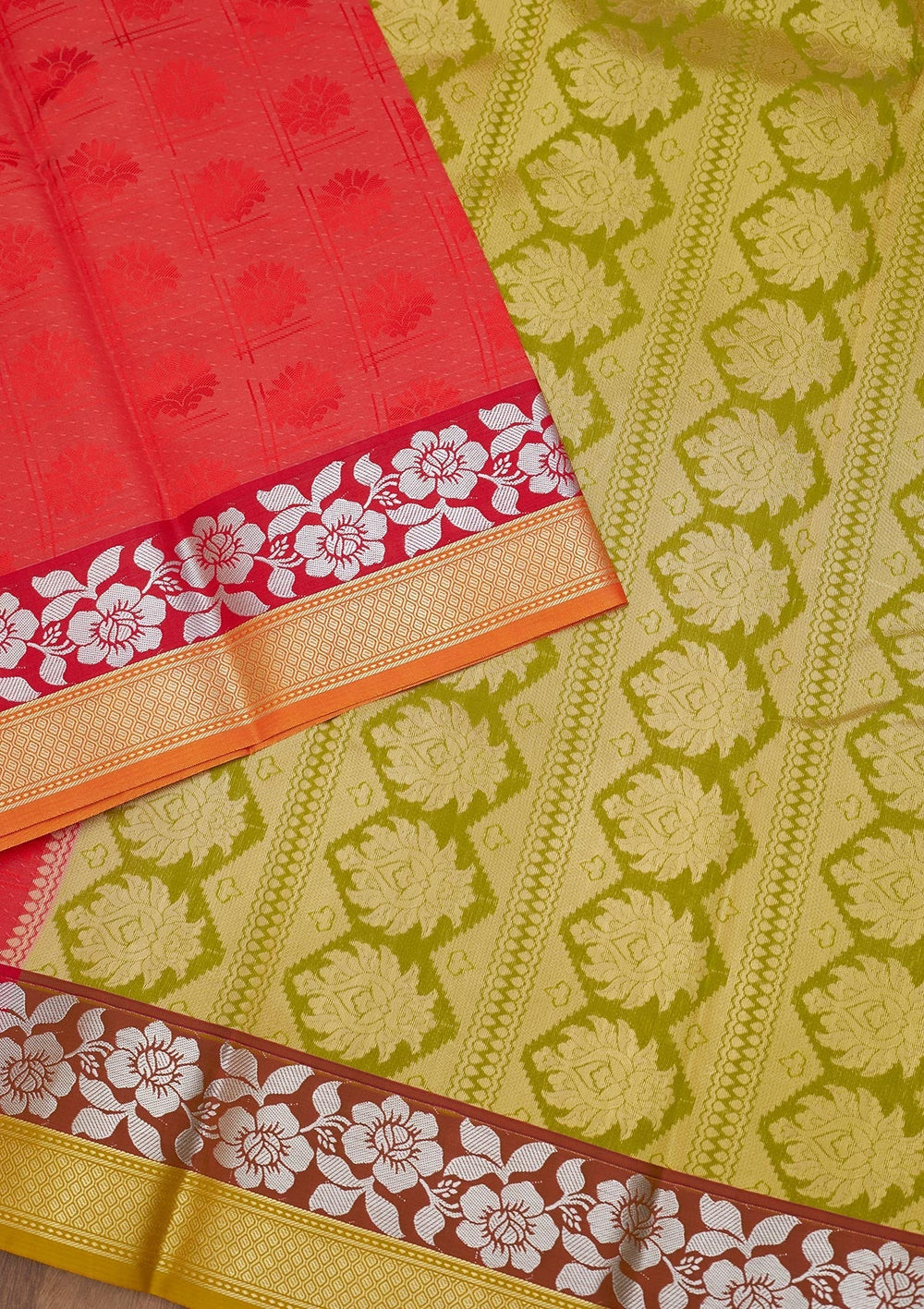 Red Zariwork Art Silk Saree - Koskii