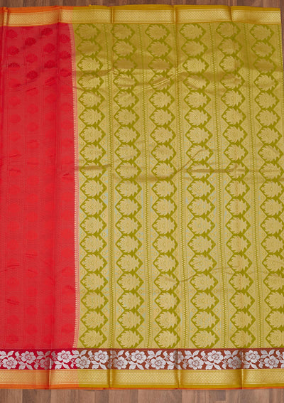 Red Zariwork Art Silk Saree - Koskii
