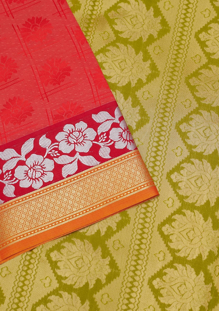 Red Zariwork Art Silk Saree - Koskii