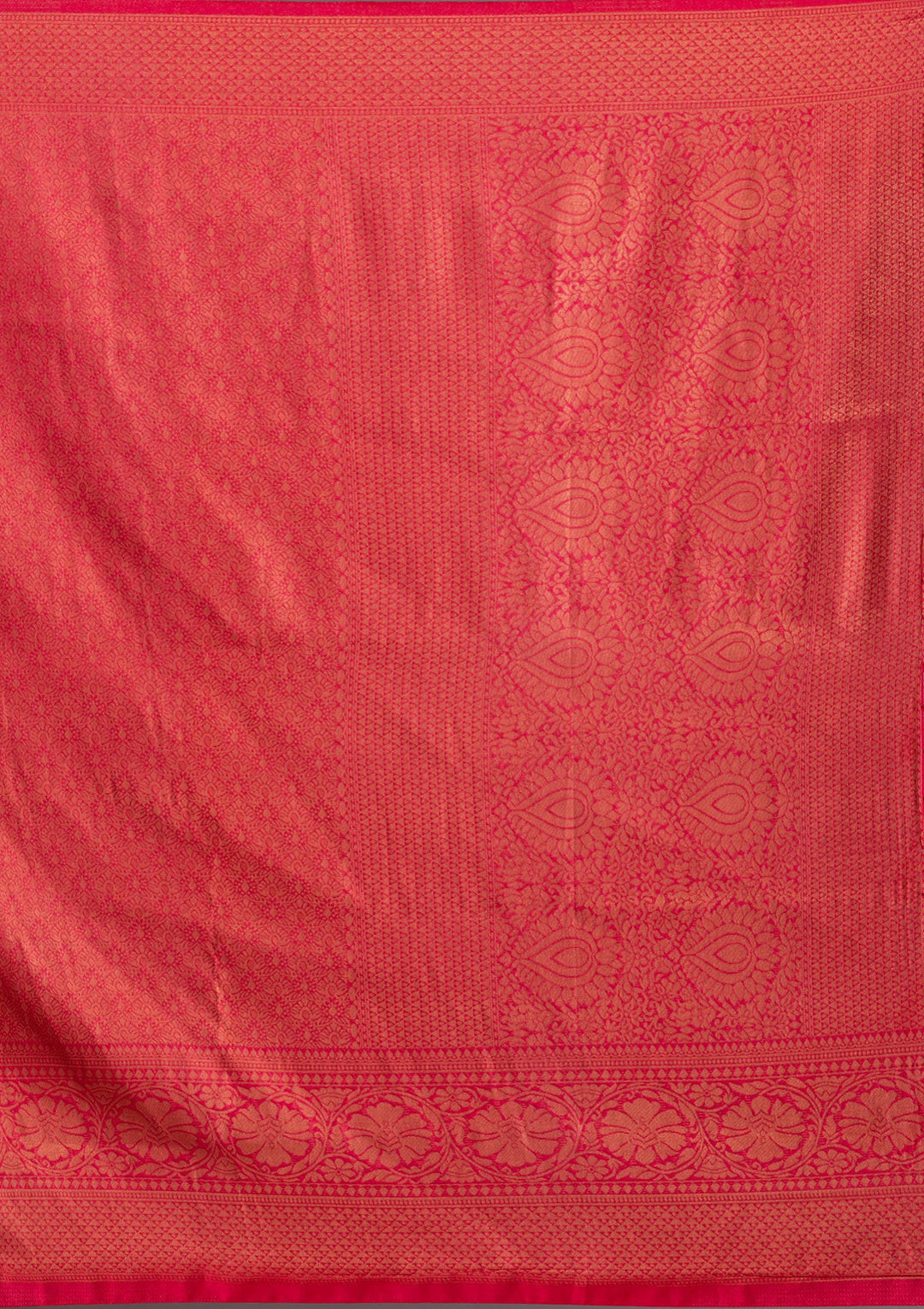 Red Zariwork Art Silk Saree-Koskii