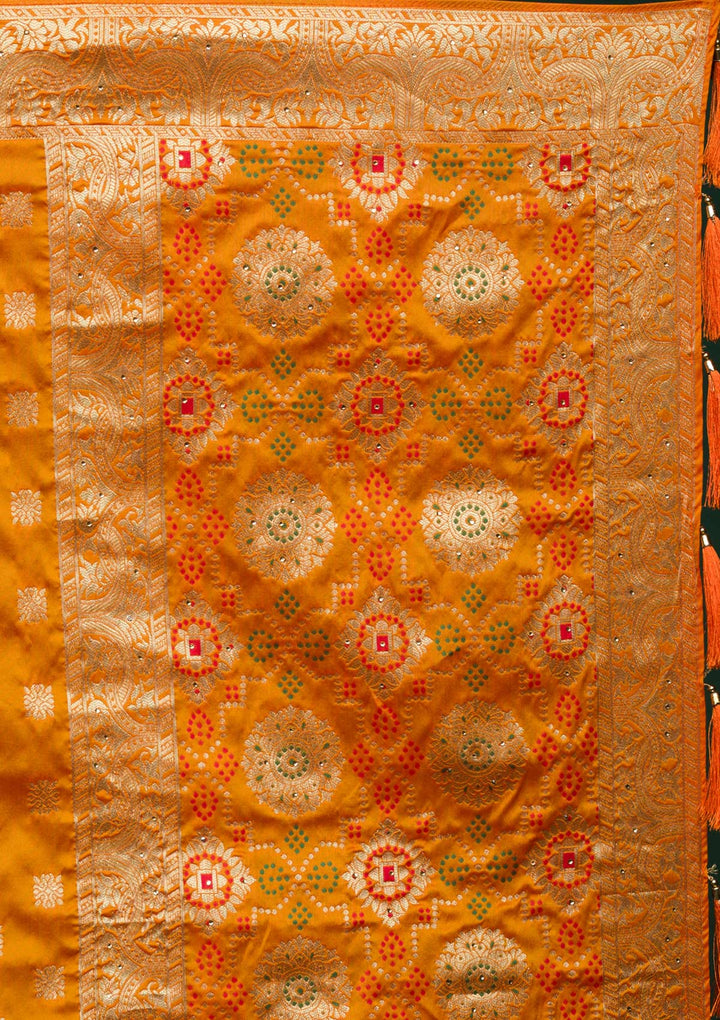 Red Zariwork Banarasi Lehenga-koskii