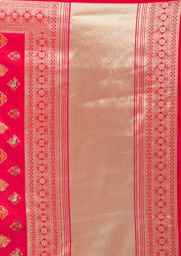 Red Zariwork Banarasi Designer Lehenga-Koskii