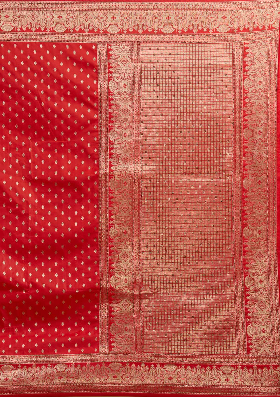 Red Zariwork Banarasi Designer Saree - Koskii