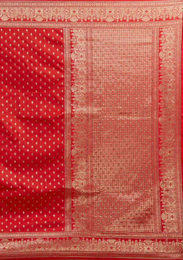 Red Zariwork Banarasi Designer Saree - Koskii