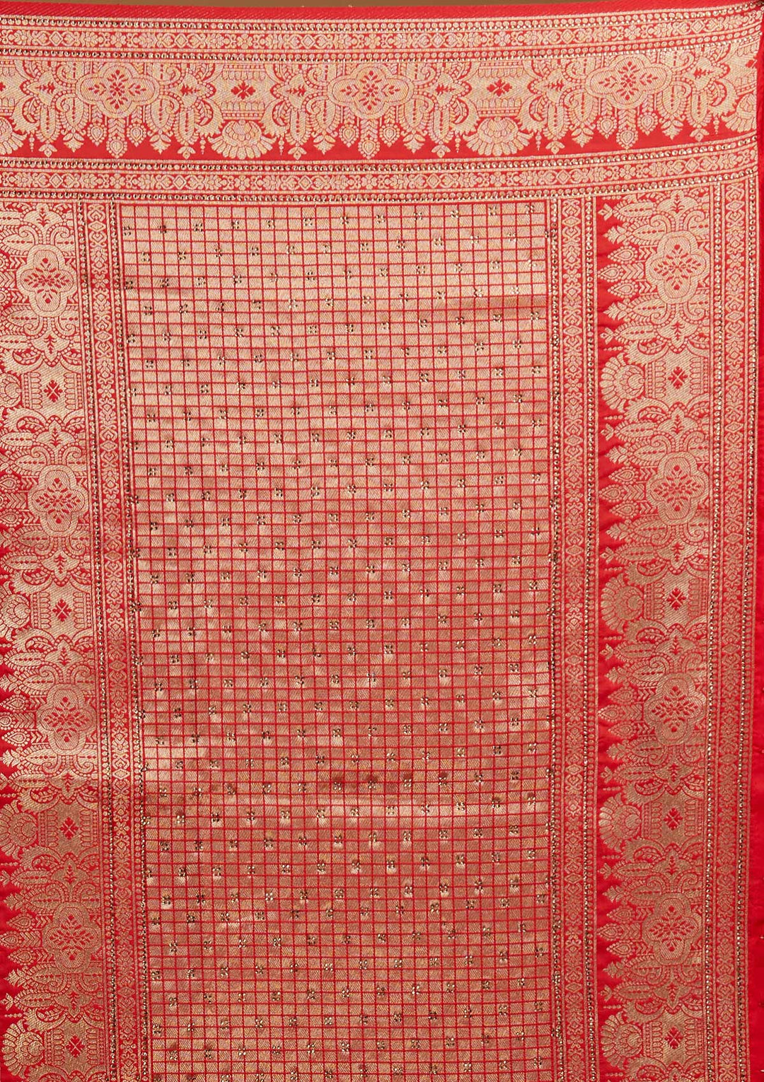 Red Zariwork Banarasi Designer Saree - Koskii