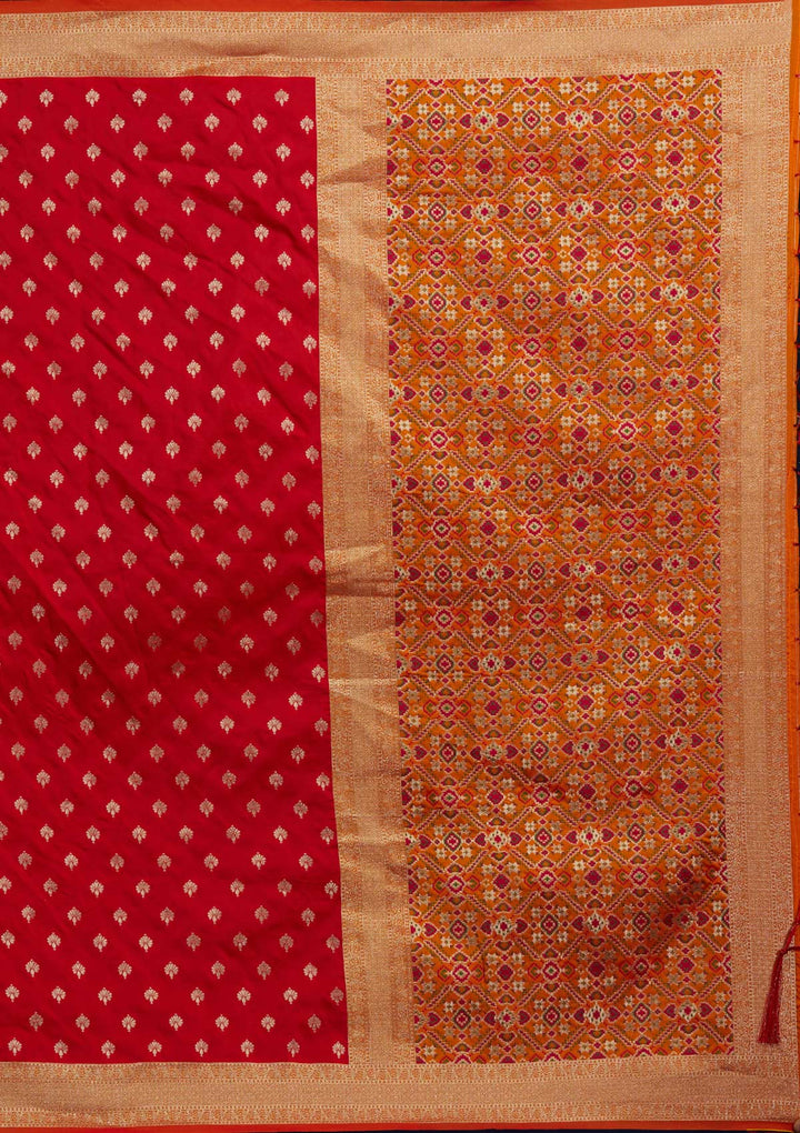 Red Zariwork Banarasi Designer Saree - Koskii