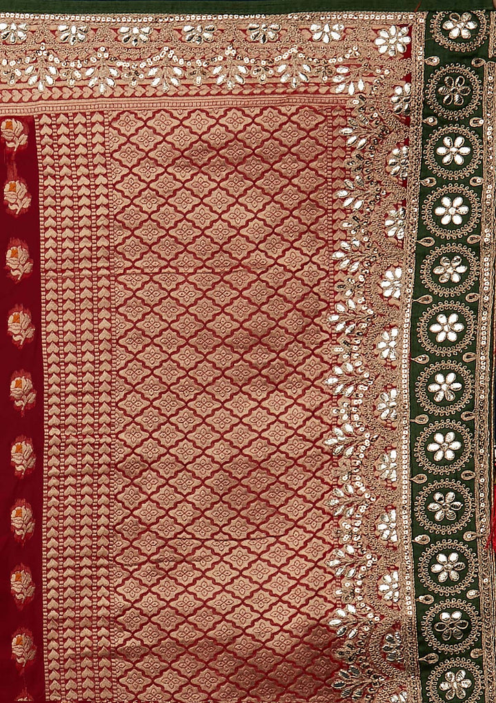 Red Zariwork Banarasi Designer Saree - Koskii