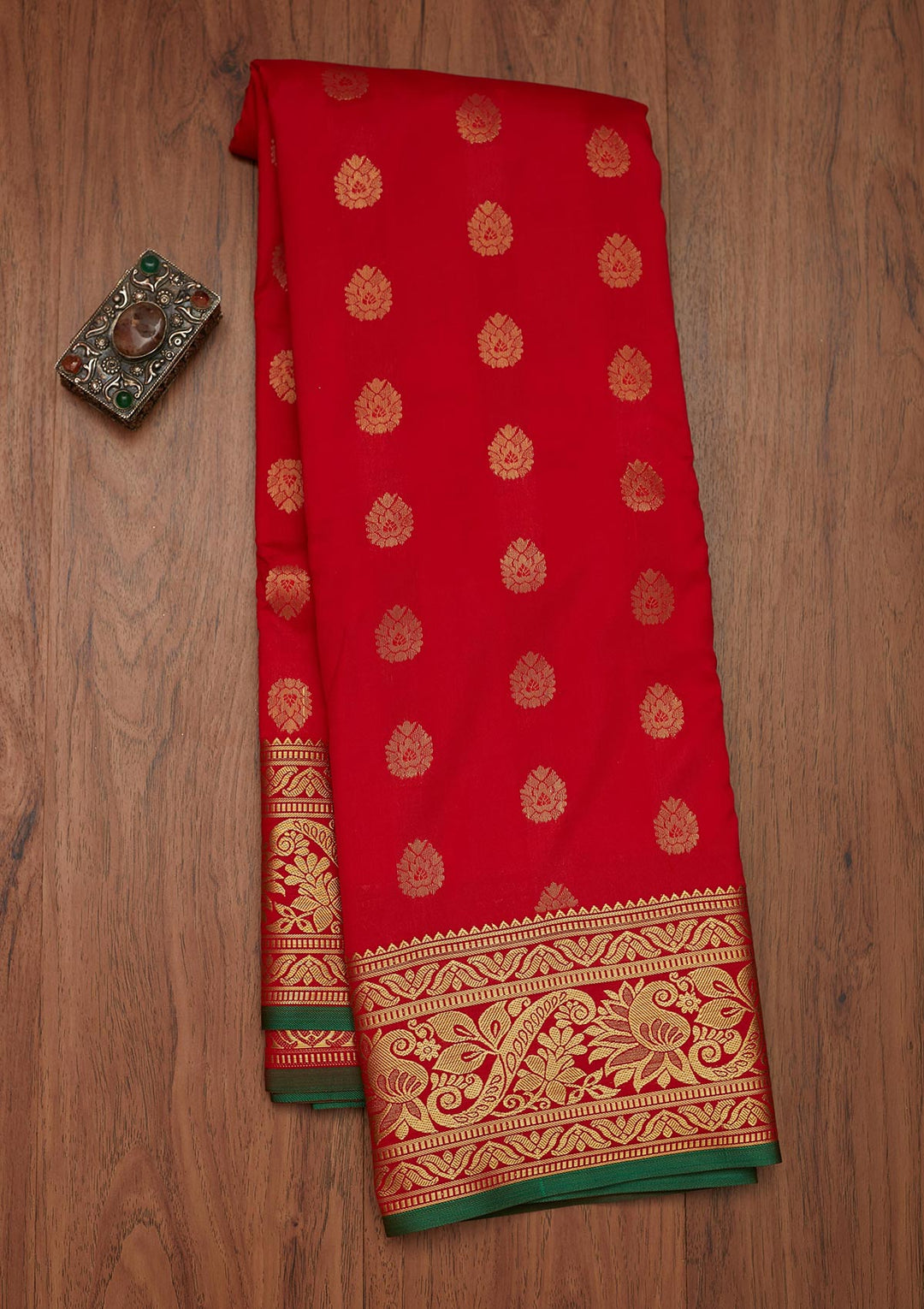 Red Zariwork Banarasi Saree - Koskii