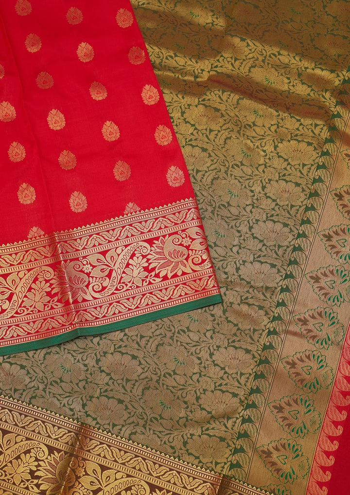 Red Zariwork Banarasi Saree - Koskii