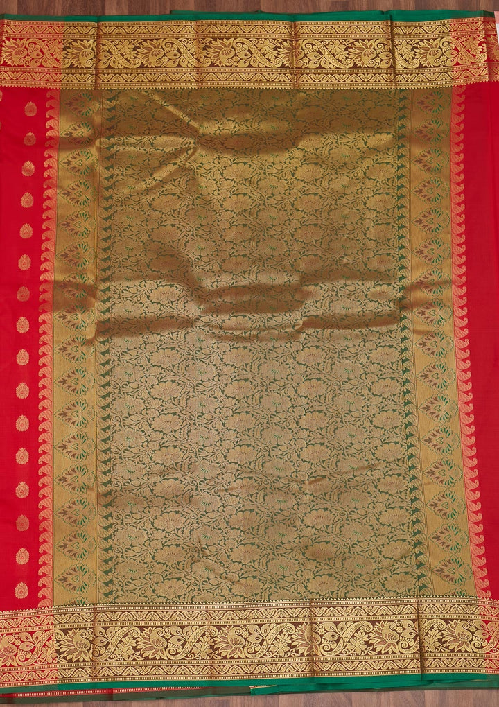 Red Zariwork Banarasi Saree - Koskii