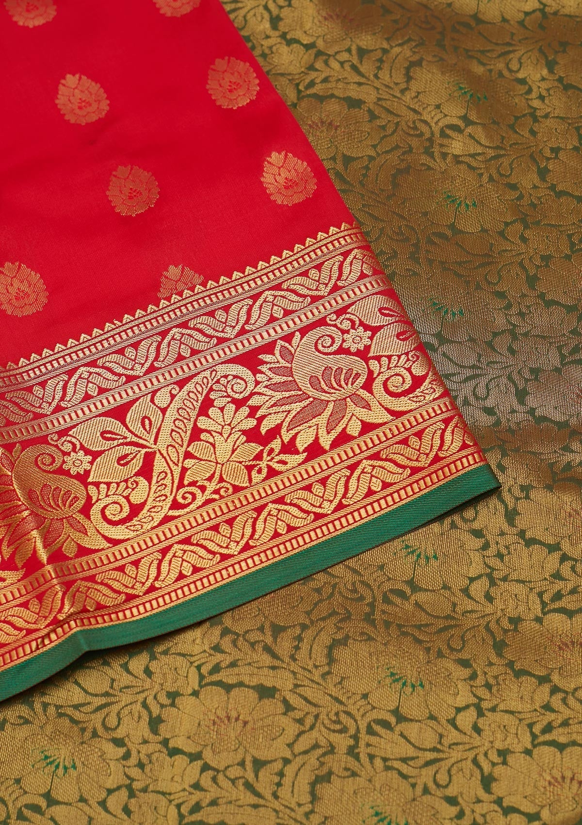 Red Zariwork Banarasi Saree - Koskii
