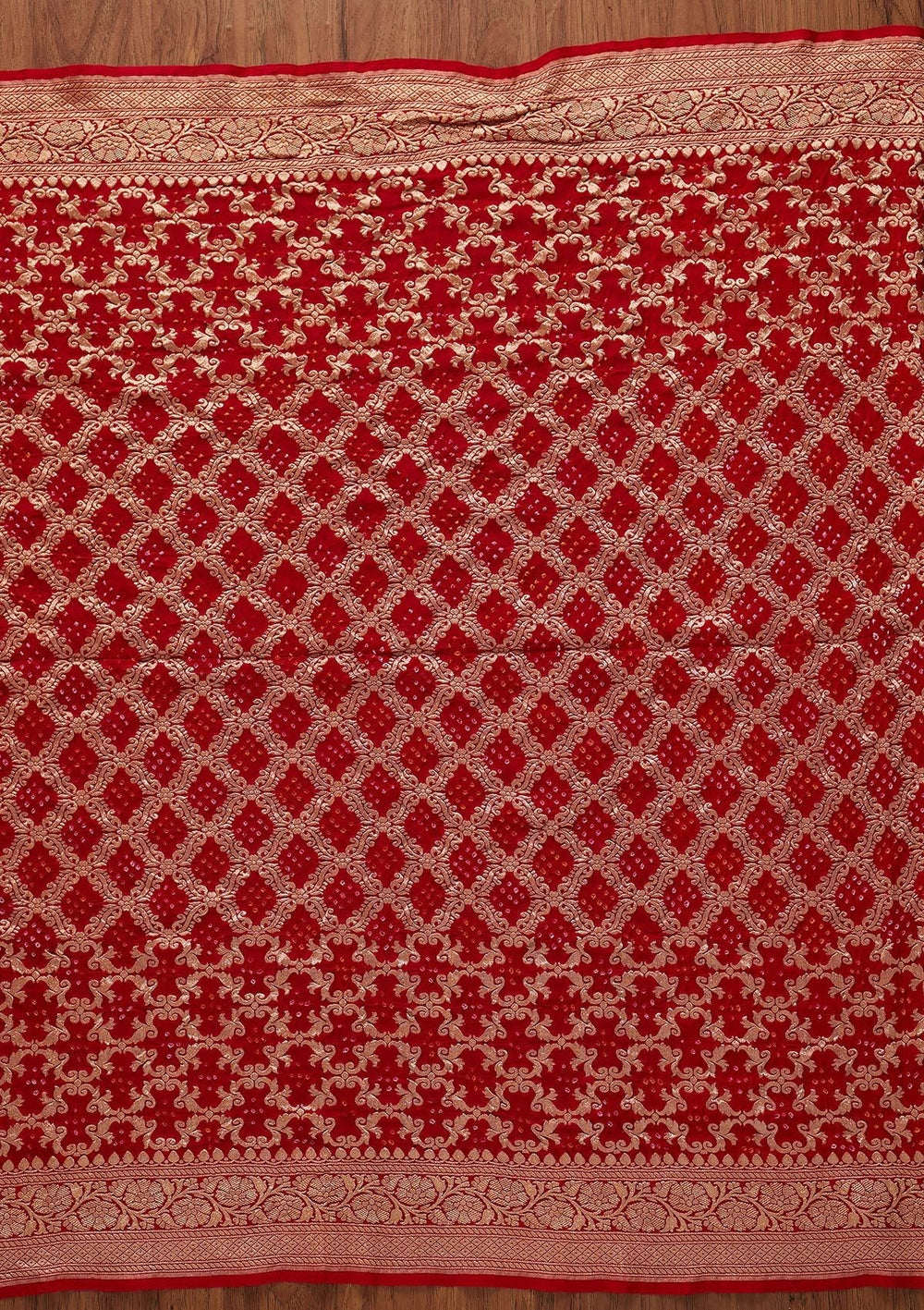 Red Zariwork Georgette Designer Saree - koskii