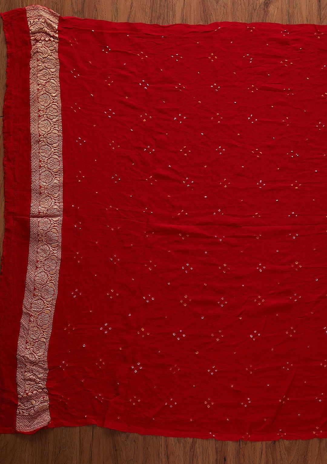 Red Zariwork Georgette Designer Saree - koskii