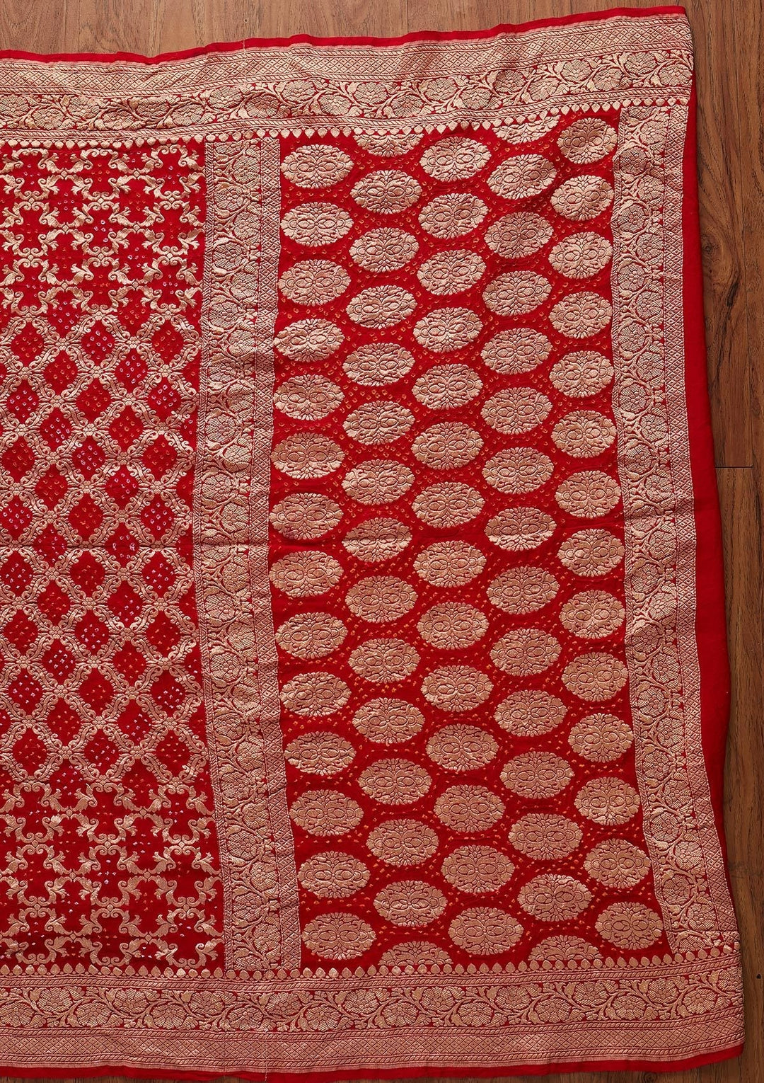 Red Zariwork Georgette Designer Saree - koskii