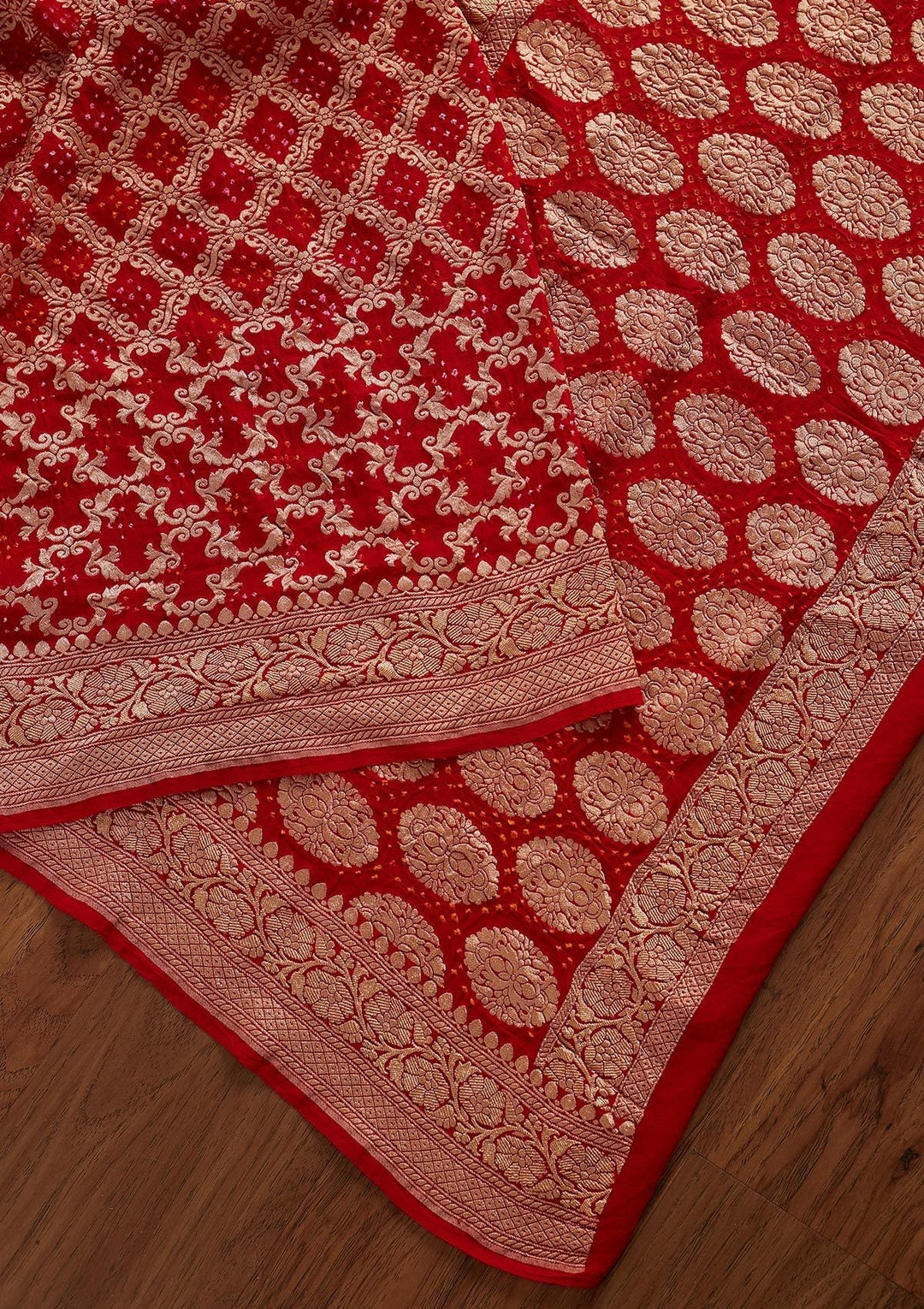 Red Zariwork Georgette Designer Saree - koskii
