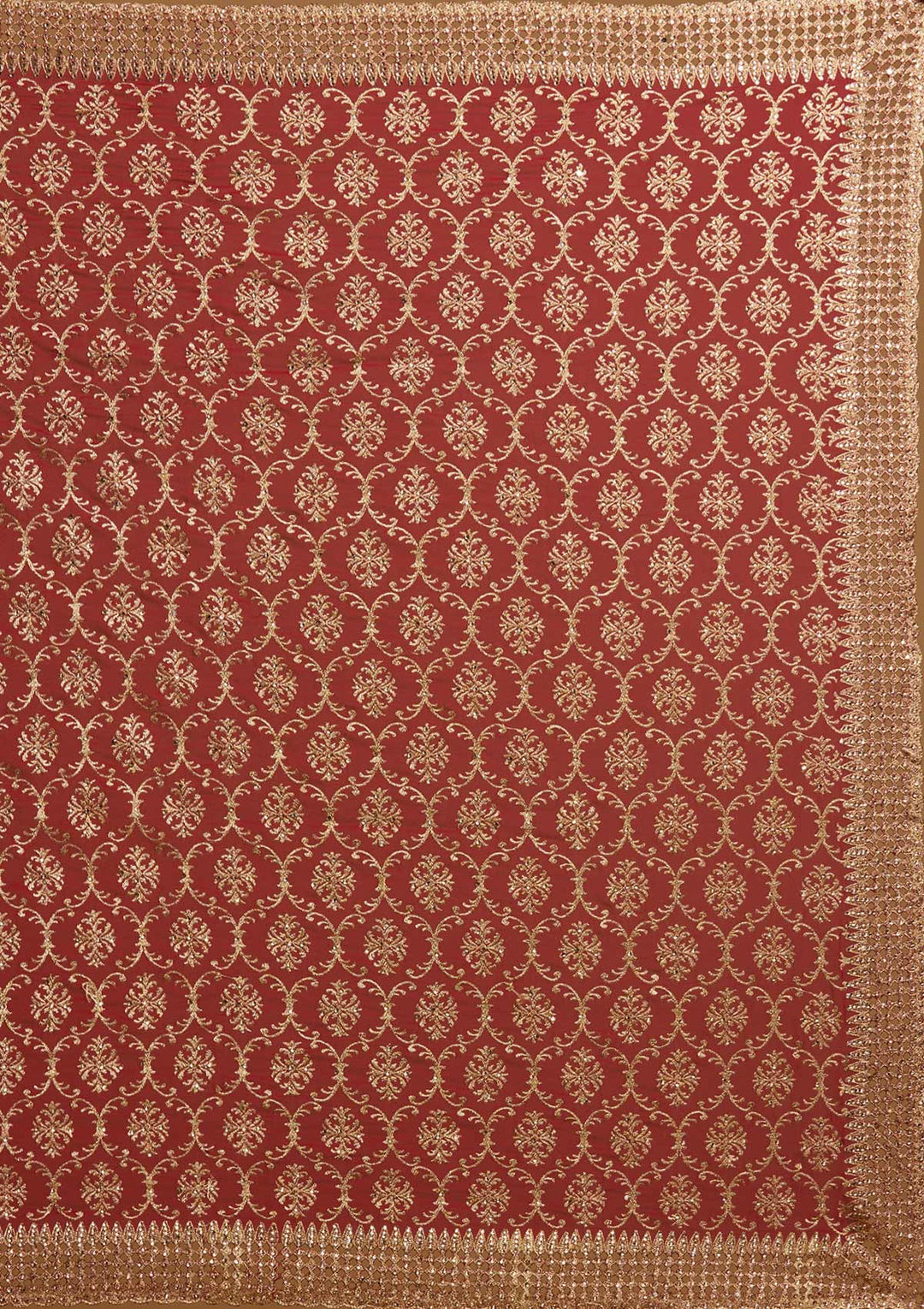 Red Zariwork Georgette Designer Saree - koskii