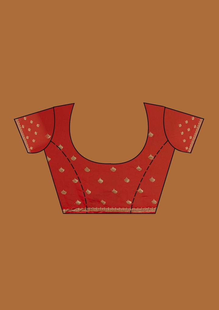 Red Zariwork Georgette Designer Saree - Koskii