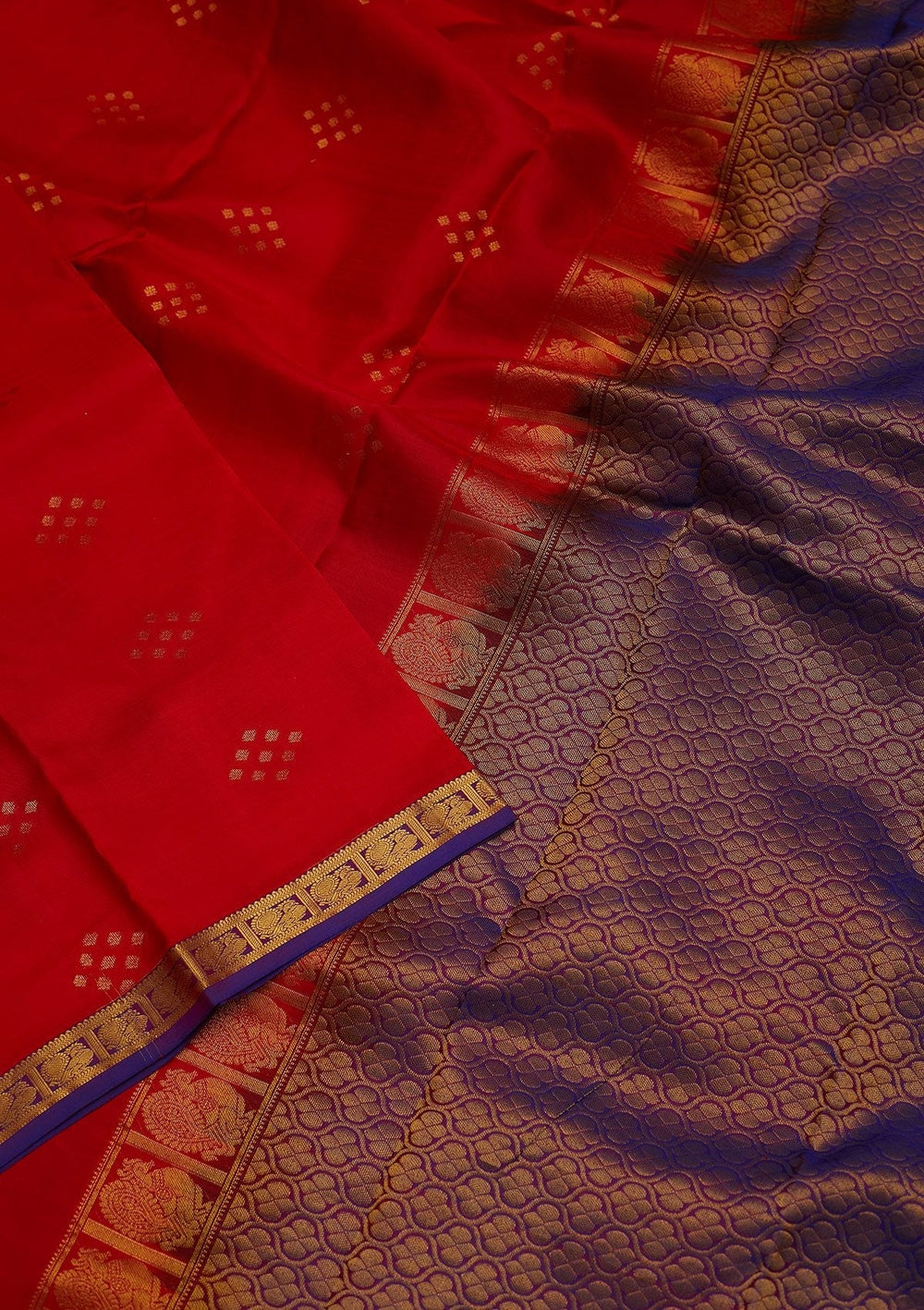 Red Zariwork Pure Silk Designer Saree - koskii