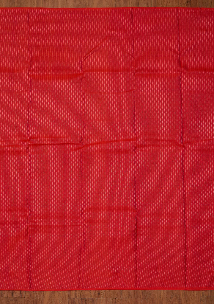 Red Zariwork Pure Silk Designer Saree - koskii