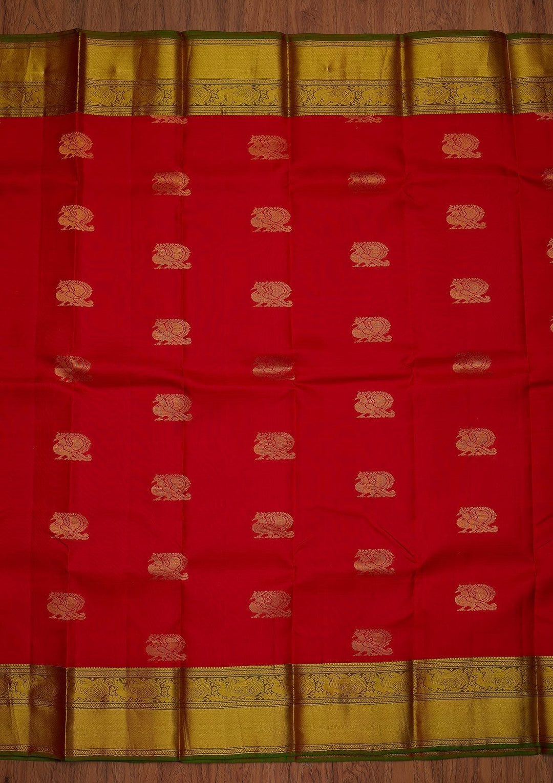 Red Zariwork Pure Silk Designer Saree - koskii