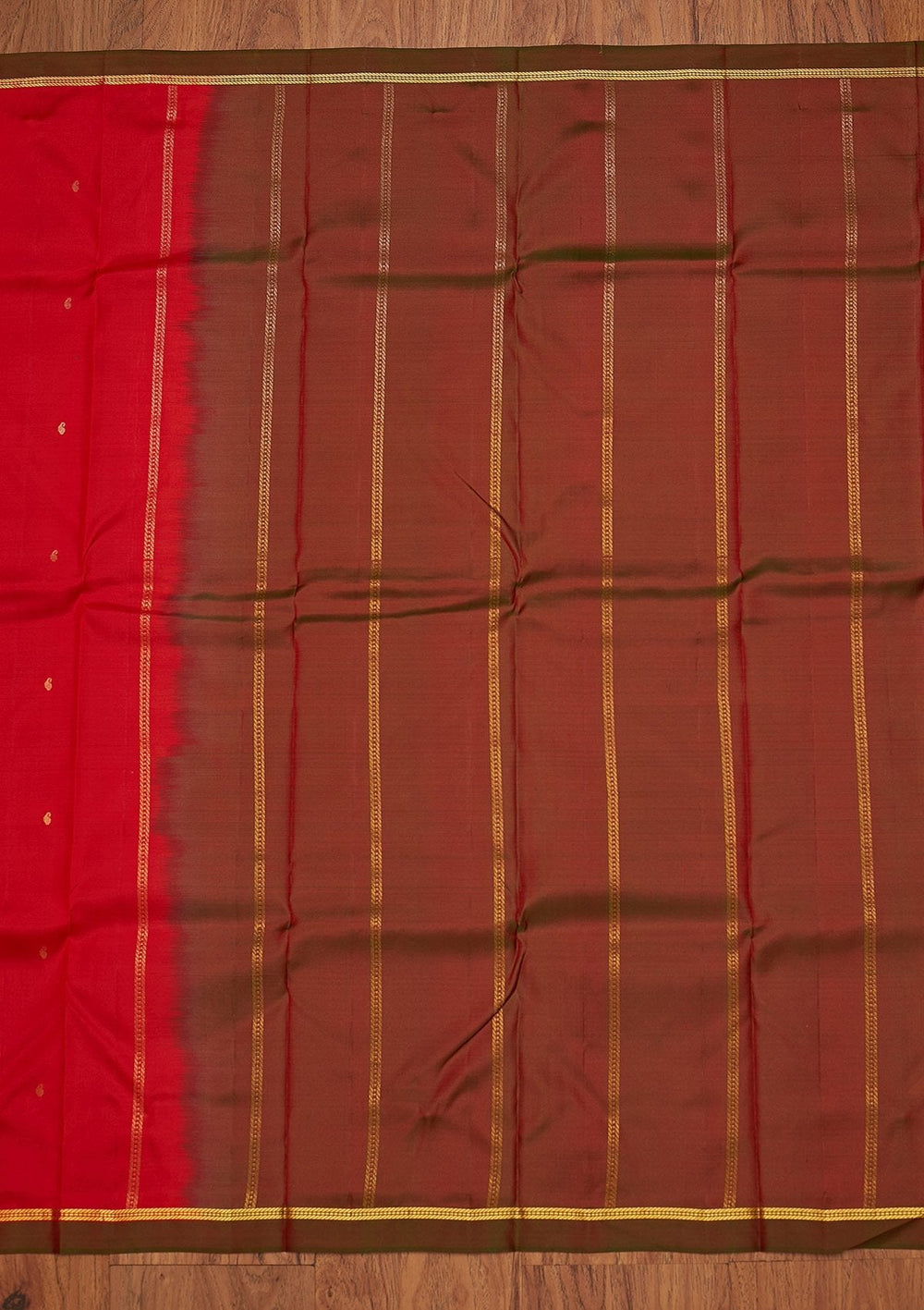 Red Zariwork Pure Silk Designer Saree - koskii