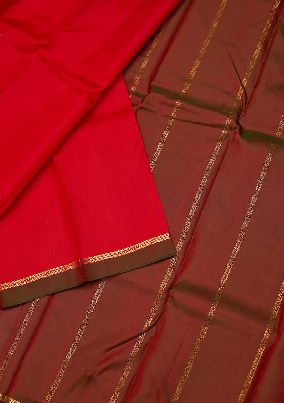 Red Zariwork Pure Silk Designer Saree - koskii