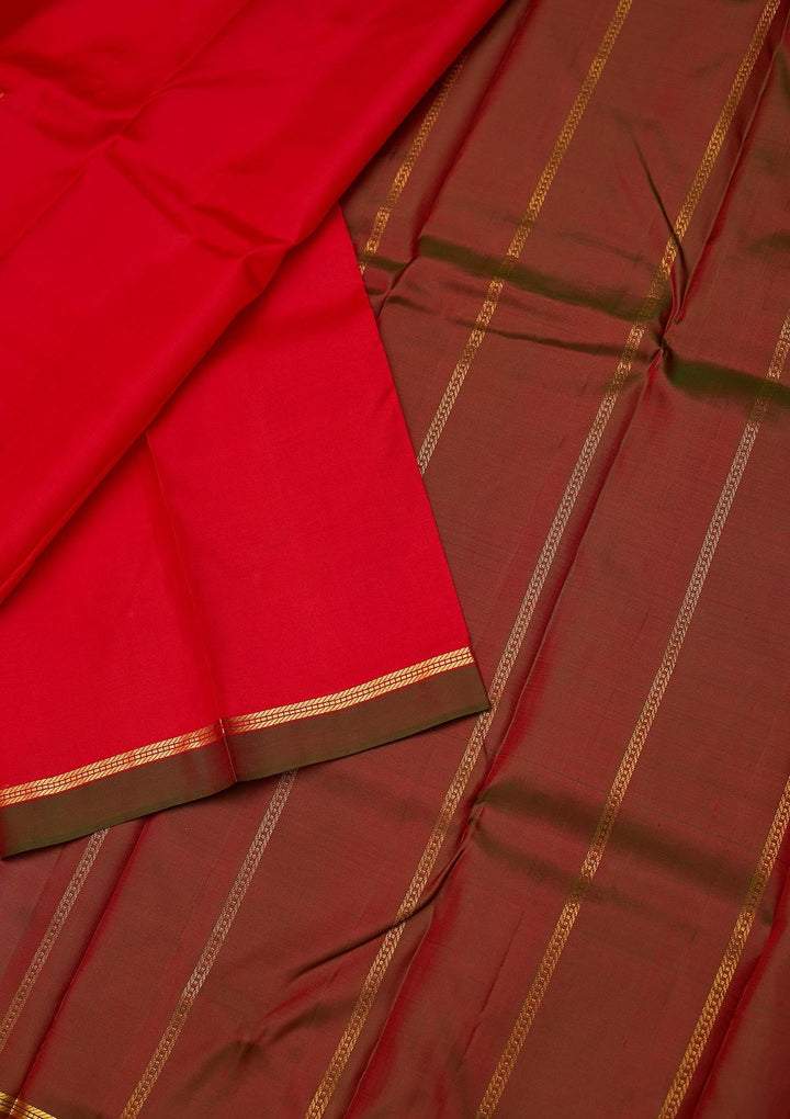 Red Zariwork Pure Silk Designer Saree - koskii
