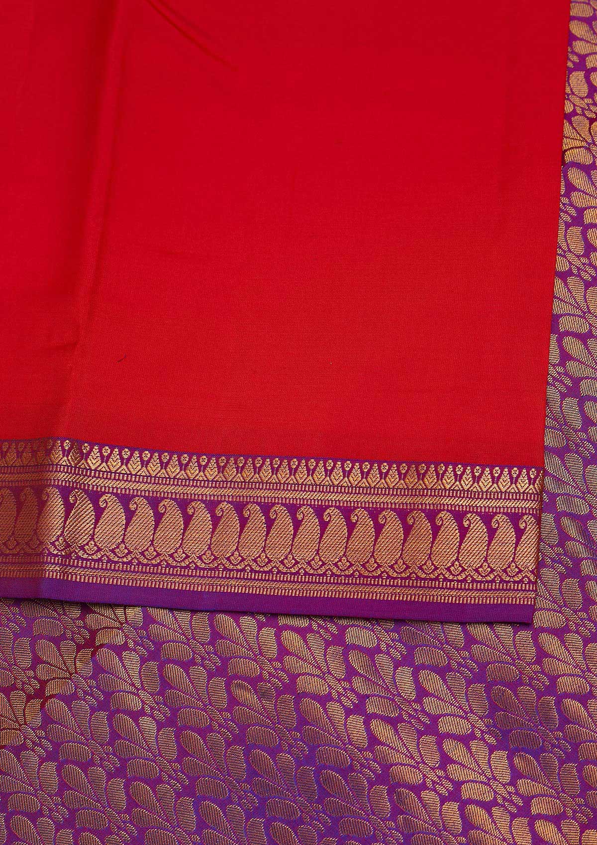 Red Zariwork Pure Silk Designer Saree - Koskii