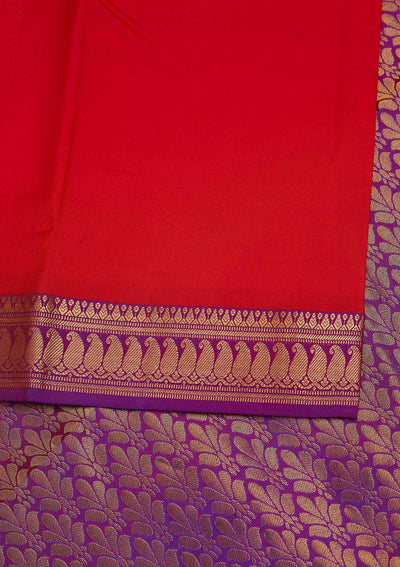 Red Zariwork Pure Silk Designer Saree - Koskii