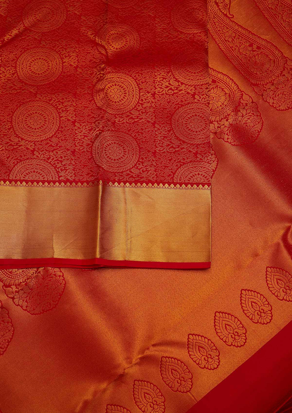 Red Zariwork Pure Silk Designer Saree - Koskii