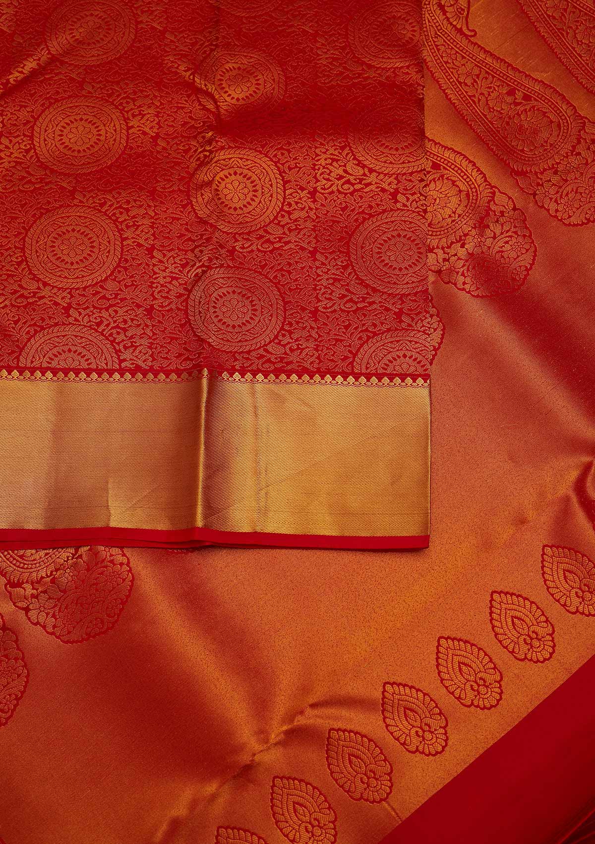 Red Zariwork Pure Silk Designer Saree - Koskii