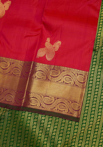 Red Zariwork Pure Silk Designer Saree - Koskii