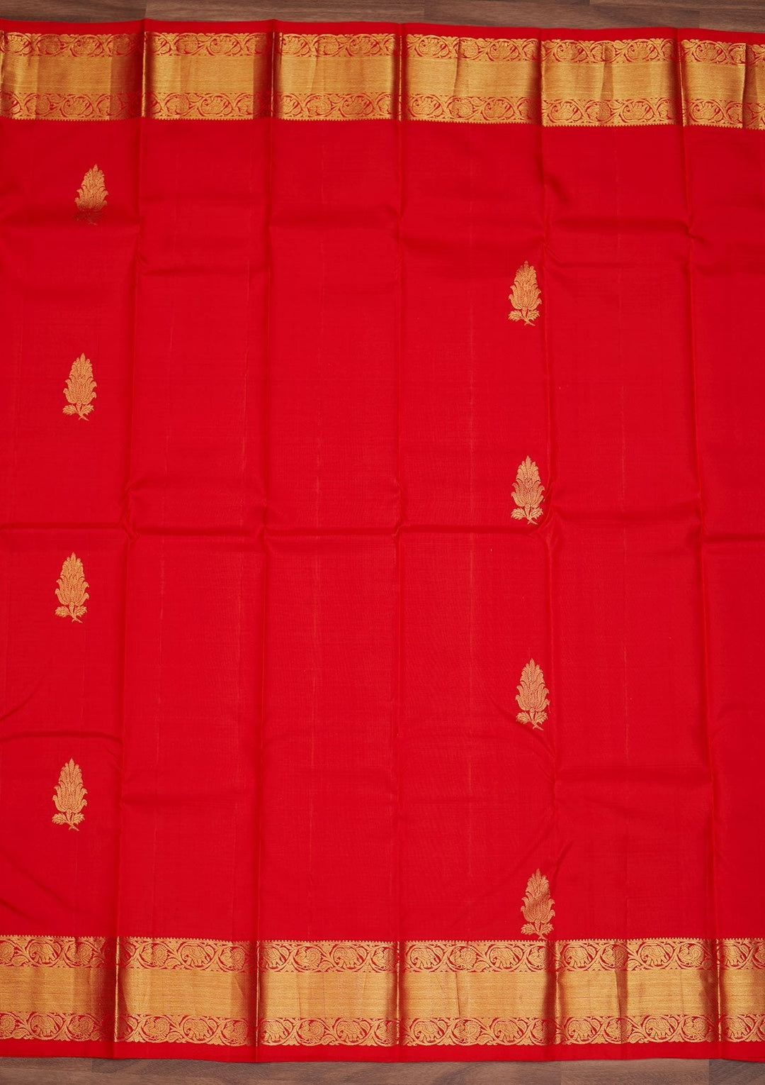 Red Zariwork Pure Silk Designer Saree - Koskii