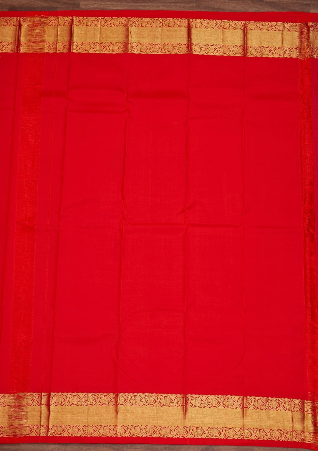 Red Zariwork Pure Silk Designer Saree - Koskii