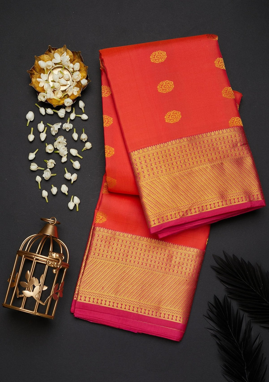 Red Zariwork Pure Silk Designer Saree - Koskii