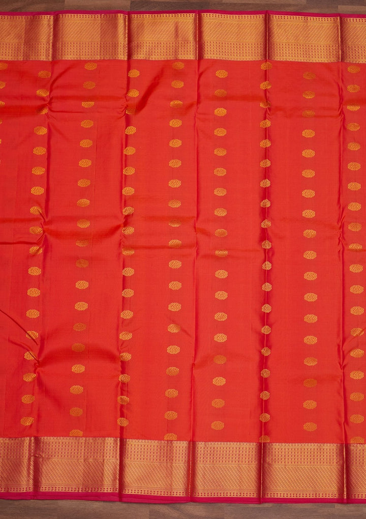 Red Zariwork Pure Silk Designer Saree - Koskii