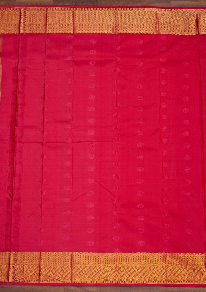 Red Zariwork Pure Silk Designer Saree - Koskii