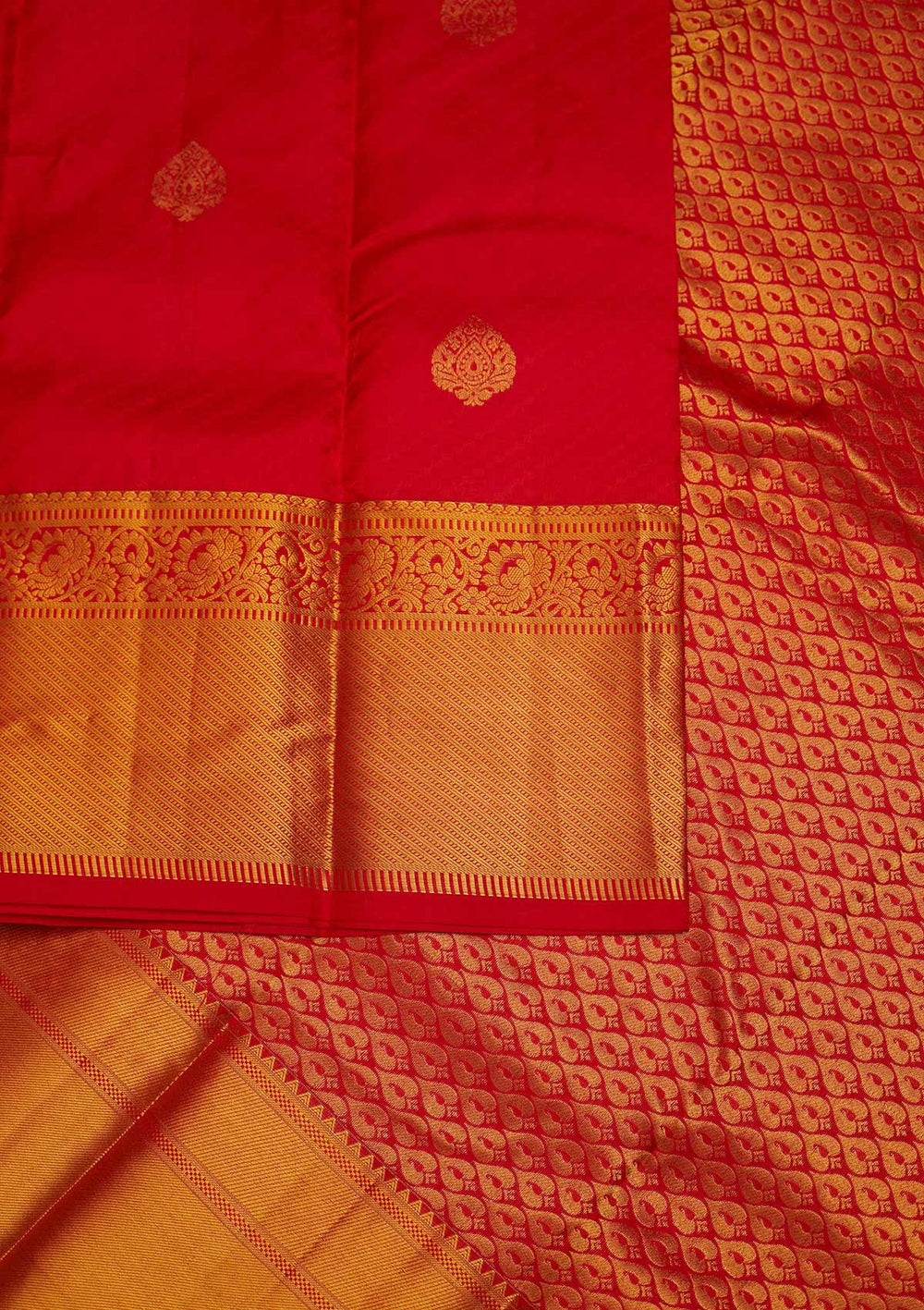 Red Zariwork Pure Silk Designer Saree - Koskii