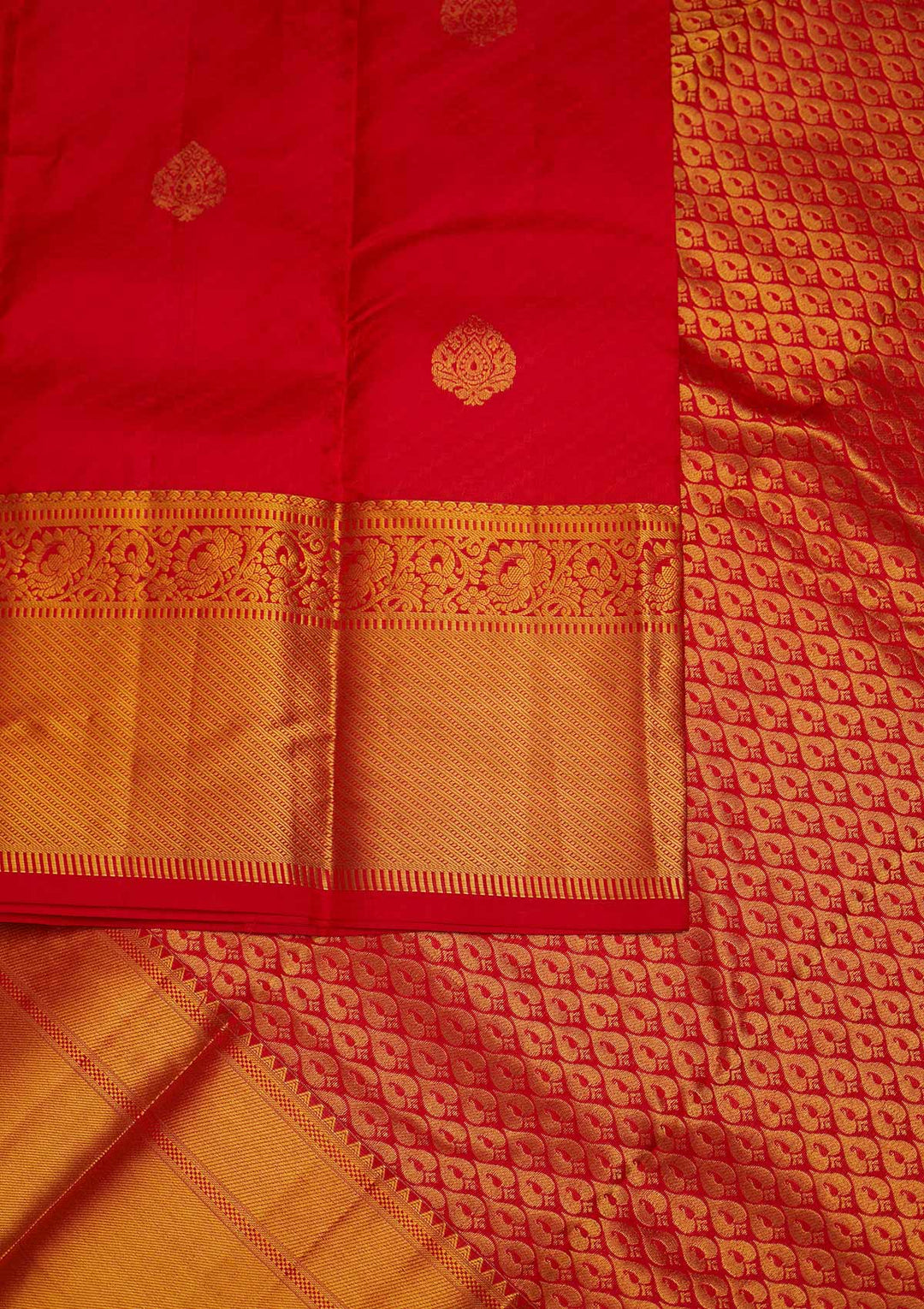Red Zariwork Pure Silk Designer Saree - Koskii