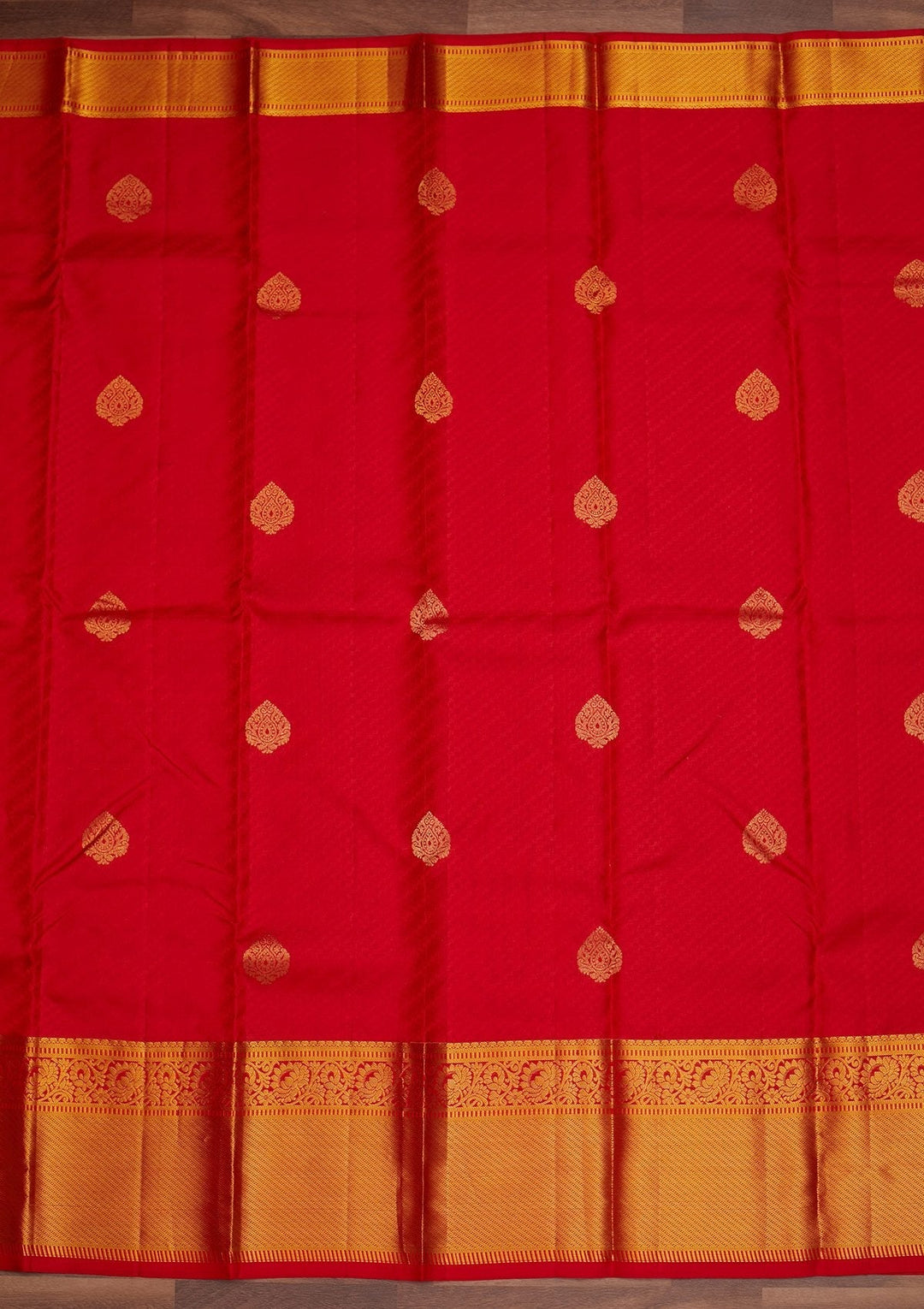 Red Zariwork Pure Silk Designer Saree - Koskii