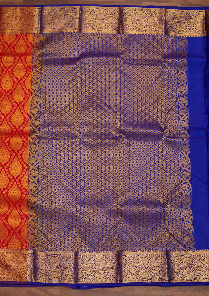 Red Zariwork Pure Silk Designer Saree - Koskii