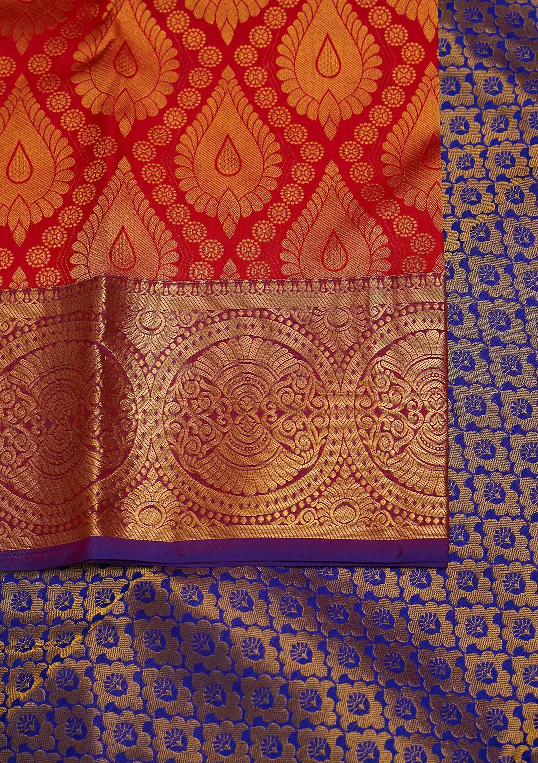 Red Zariwork Pure Silk Designer Saree - Koskii