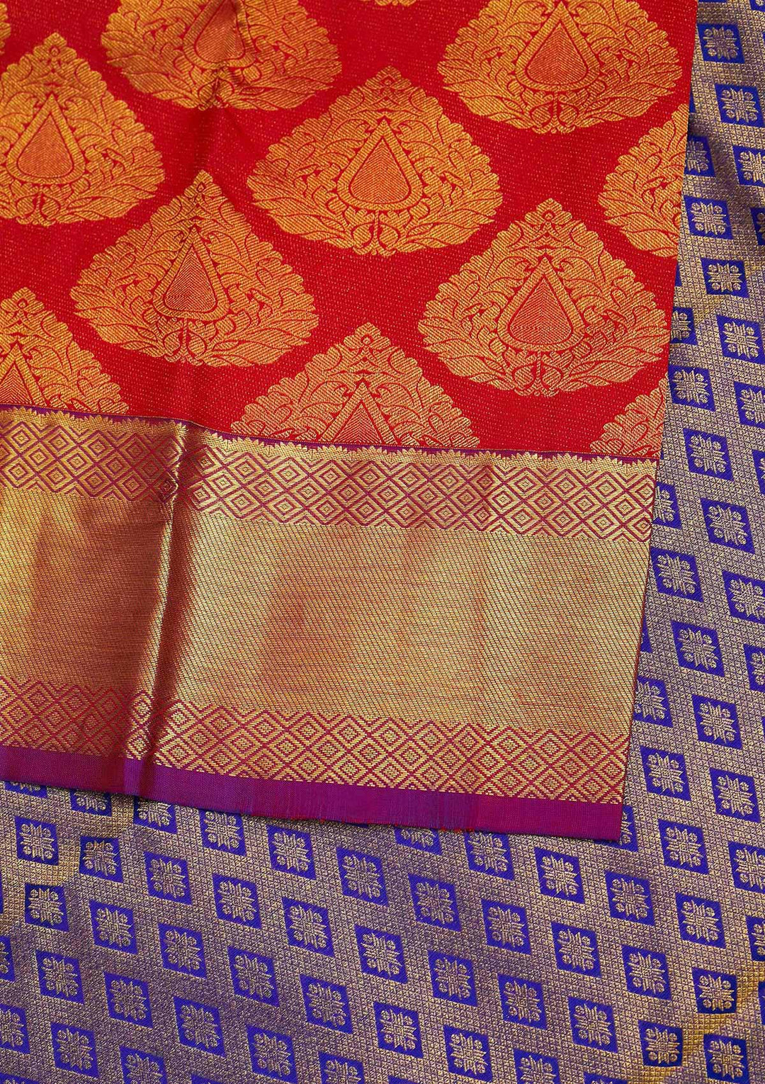 Red Zariwork Pure Silk Designer Saree - Koskii